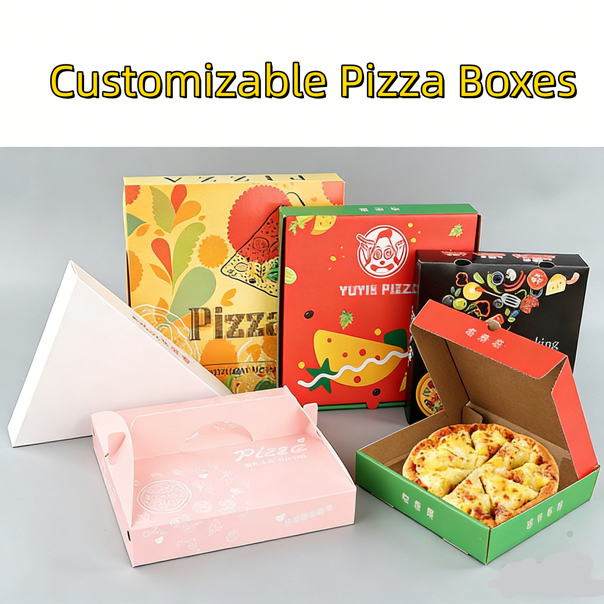 Wholesale Food Packaging Full Printed Corrugated Pizza Paper Box Packaging
